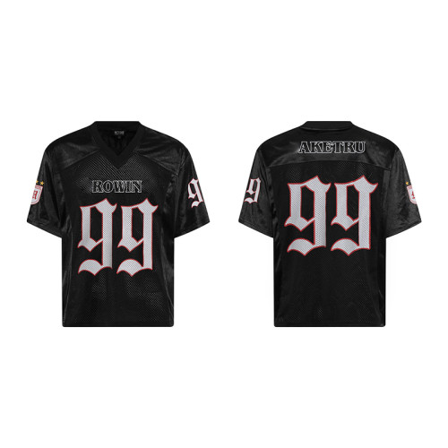 Apparel supplier | Unisex v-neck mesh t-shirts | Digital printed t-shirts | Black jersey t-shirts