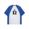 Colourblock polyester top | Clothing factory | Men plus size jersey t-shirt | Digital print | V-neck