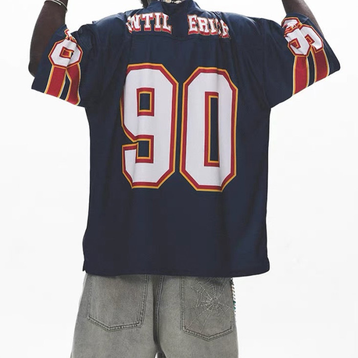 Men oversize football jersey | Fashion-forward | Sport number print tee | Polyester | Tshirt factory