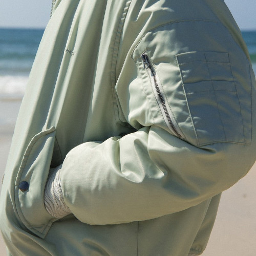 Light green pilot jacket | Minimalist casual jacket | Japanese retro winter jacket | Jacket supplier