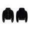 Black velvet hooded jacket | Street rhinestone jacket | Mens short zipper jacket | Clothing supplier