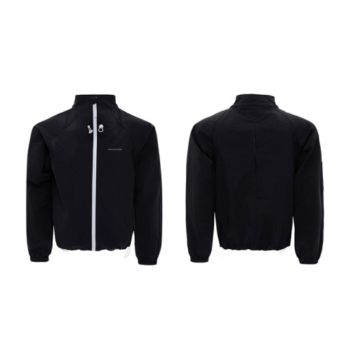 Black lightweight jacket | Stand-up collar sports jacket | Windproof casual jacket | Jacket factory