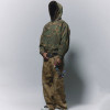 Camo distressed jacket | Army green hooded jacket | Thick winter lambswool jacket | Jackets factory