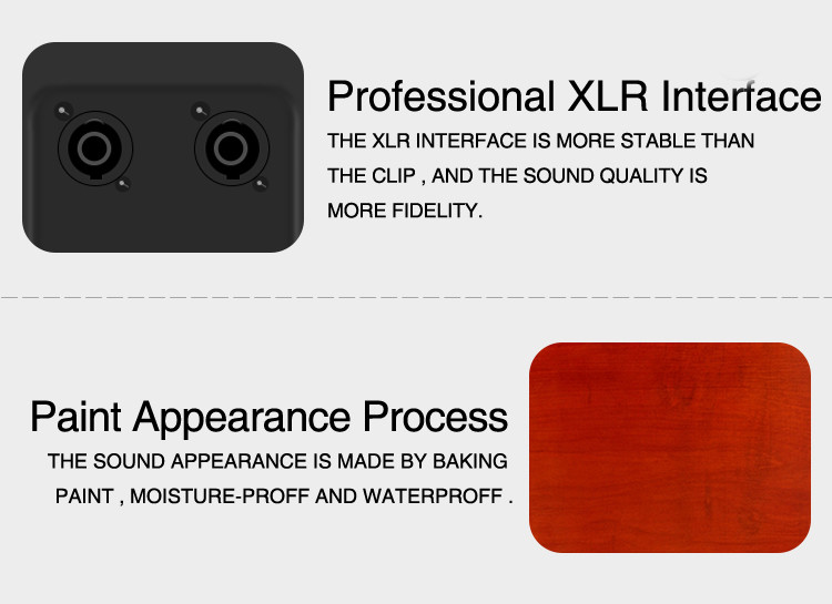 interface details of Wholesale Passive Wooden Pro PA Speaker AS-KU12