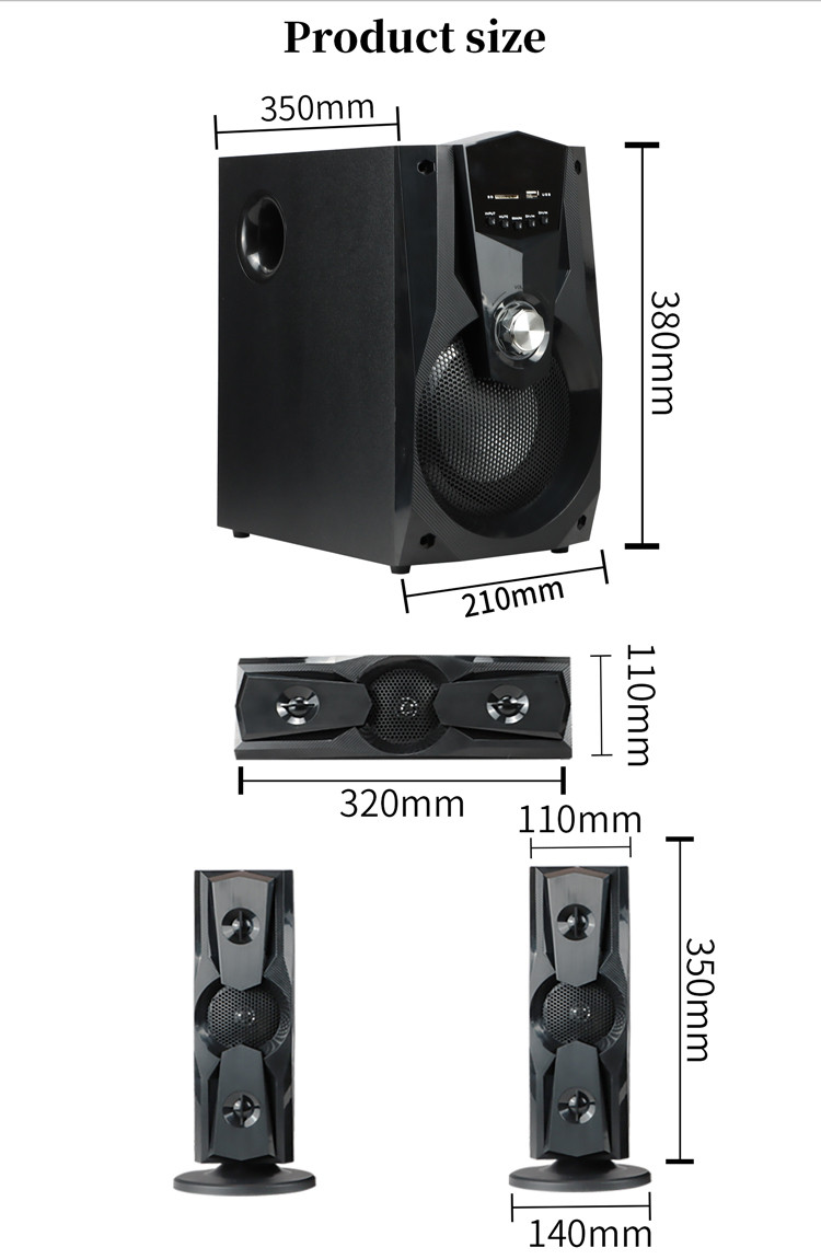 Venta al por mayor de sistemas de cine en casa con sonido envolvente AS-C330