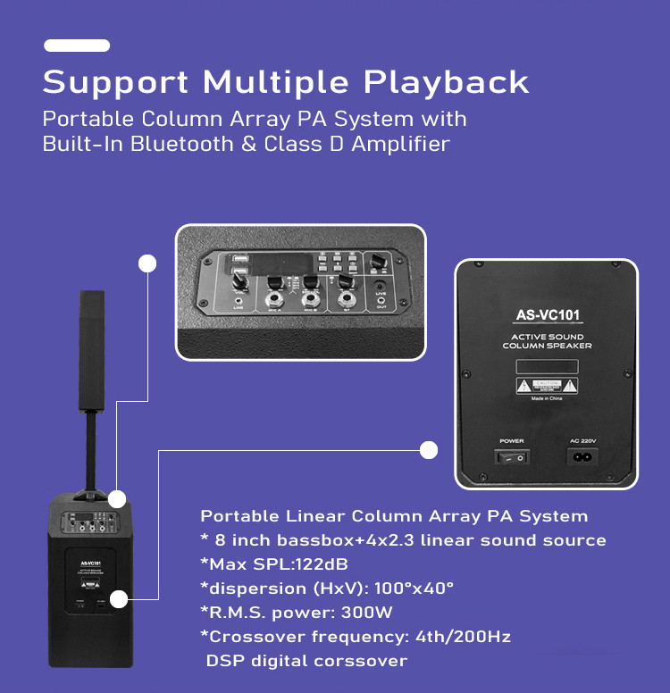 el mezclador de Custom Column Speaker AS-VC101