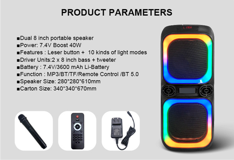 4 side views of wireless Bluetooth Speaker AS-0815