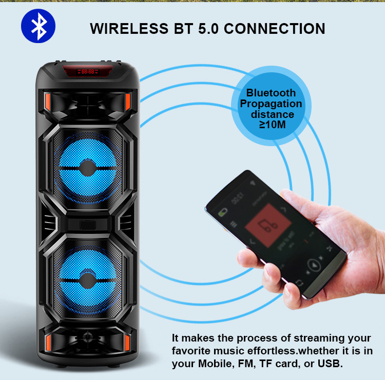 Wirelsee LED Tower Bluetooth Speaker