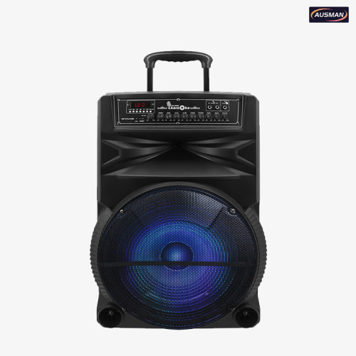 Sistema de altavoces inalámbricos para exteriores de 15" con ruedas de carro