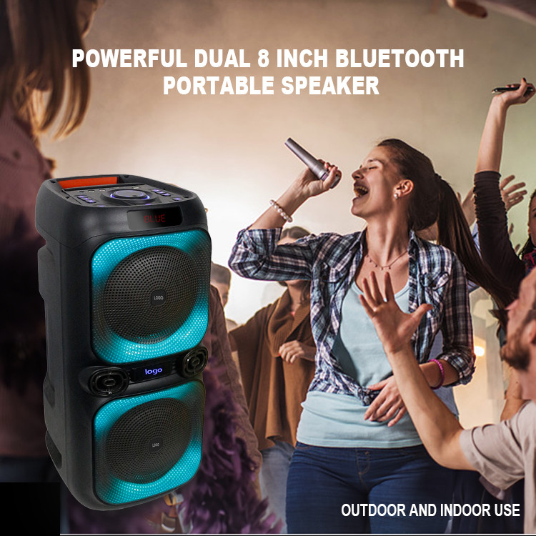 powerful daul 8 inch bleutooth speaker