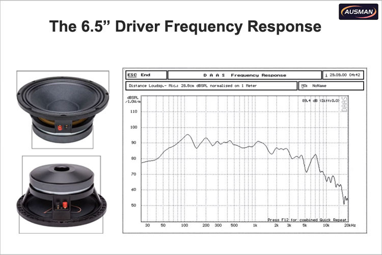 6.5" speaker frequency response curve