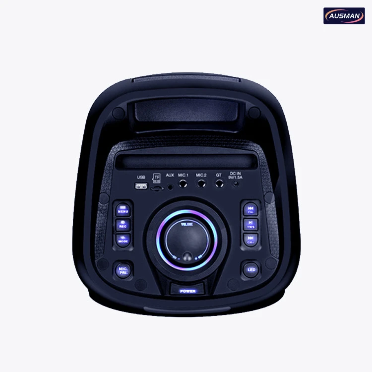 Portable Karaoke machine top panel and inputs