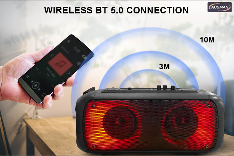 Bluetooth wireless speaker connected to mobile phone