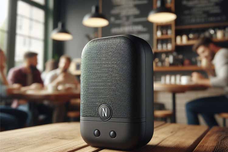 Portable Speaker Used in A Coffee Shop