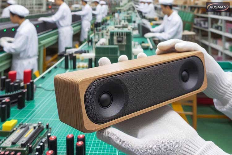 soundbar speaker manufacturing line in factory