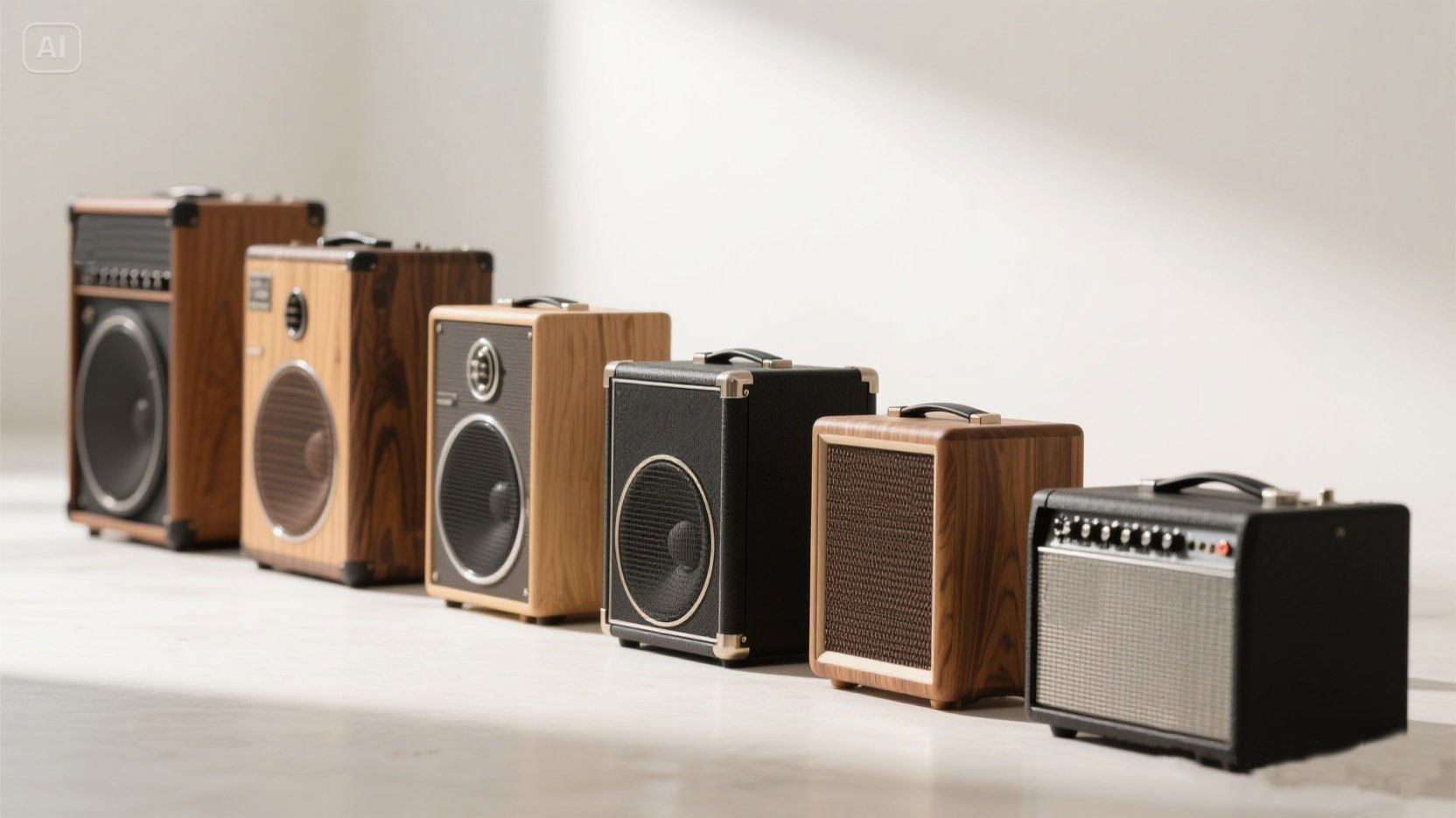 Guitar speakers of different sizes