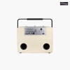 White Leather and Brass Mesh Retro Look Speaker