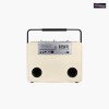 White Leather and Brass Mesh Retro Look Speaker
