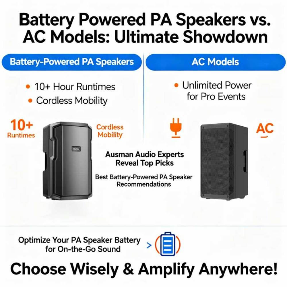 Battery Powered PA Speakers vs. AC Models: Portability Comparison
