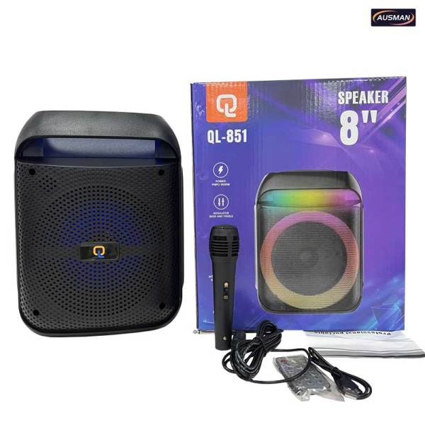 Black Plastic Portable Bluetooth Speaker With Microphone