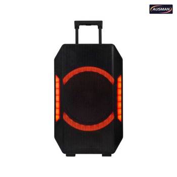 Powered Portable PA Speaker System With Wheels and Pull Rod