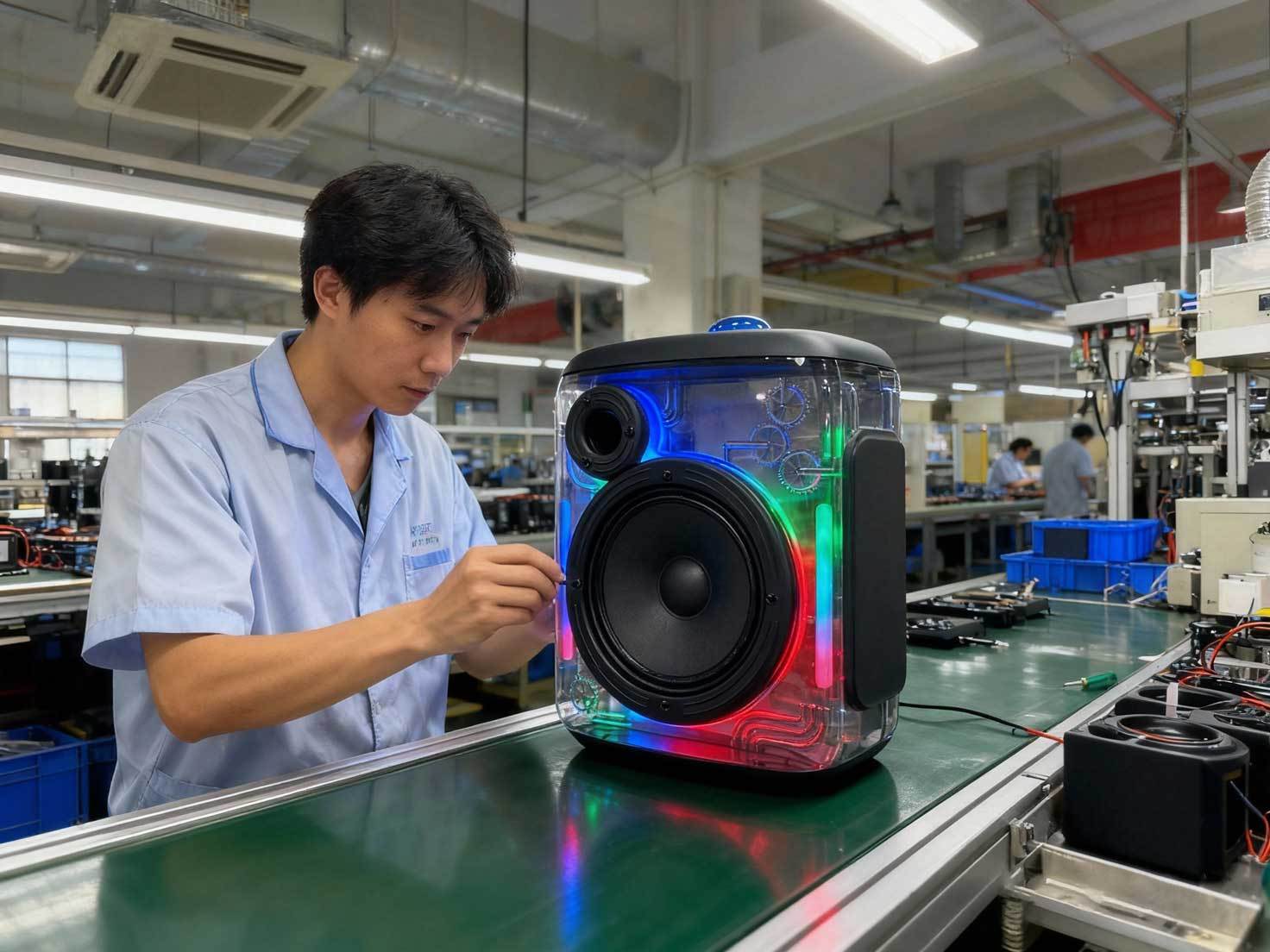 Portable speaker manufacturing