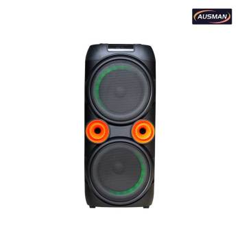 Double 10-inch Subwoofers Party Speaker Box With Two Wireless Microphones