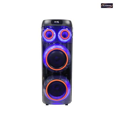 Portable Party Bluetooth Speaker with Wireless Mic & LED Lights
