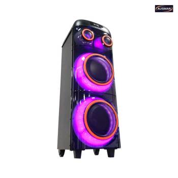 Portable Party Bluetooth Speaker with Wireless Mic & LED Lights