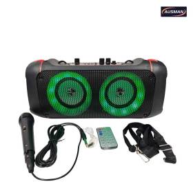Portable Wireless Party Speaker with Shoulder Strap & Wired Mic