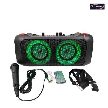Portable Wireless Party Speaker with Shoulder Strap & Wired Mic
