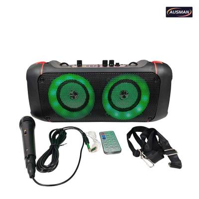 Portable Wireless Party Speaker with Shoulder Strap & Wired Mic