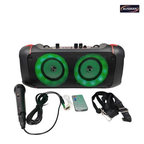 Portable Wireless Party Speaker with Shoulder Strap & Wired Mic