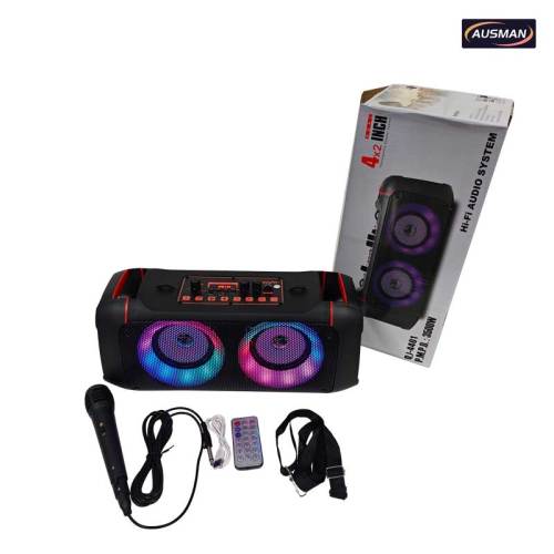 Portable Wireless Party Speaker with Shoulder Strap & Wired Mic