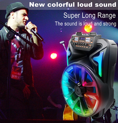 Máquina de karaoke portátil Altavoces bluetooth para fiestas AS-1518