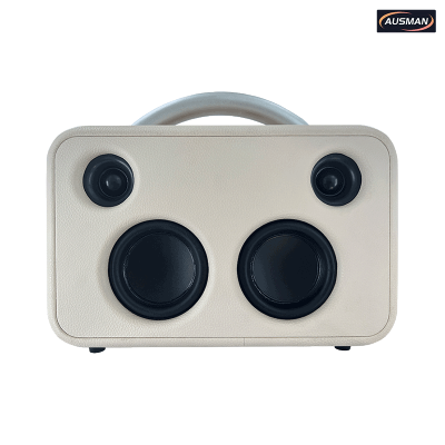 Classical White Leather Retro Looking Diaphragm Speaker Wholesale