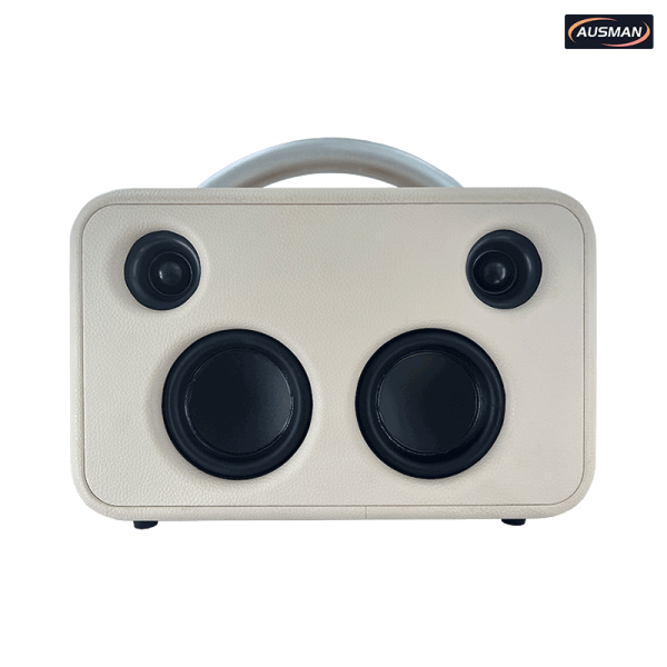 Classical White Leather Retro Looking Diaphragm Speaker Wholesale