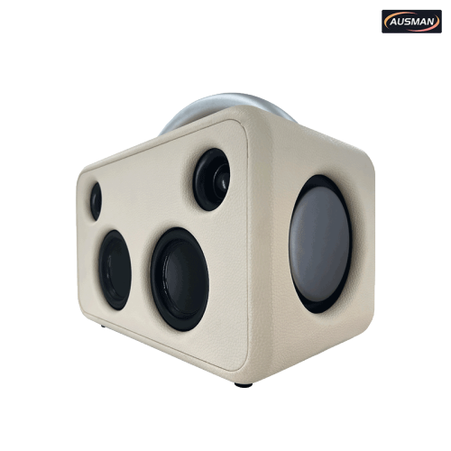 Classical White Leather Retro Looking Diaphragm Speaker Wholesale