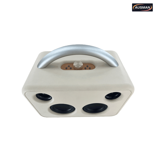 Classical White Leather Retro Looking Diaphragm Speaker Wholesale