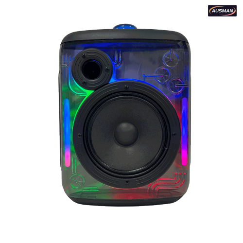 Altavoz portátil Bluetooth para fiestas con diseño transparente