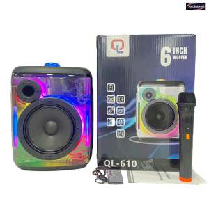 Altavoz portátil Bluetooth para fiestas con diseño transparente