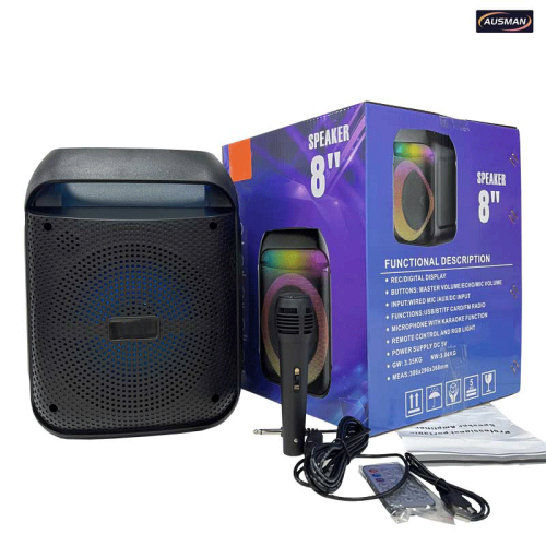 Black Plastic Portable Bluetooth Speaker With Microphone