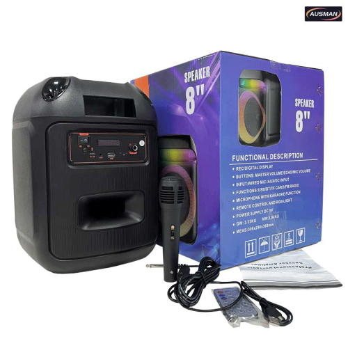 Black Plastic Portable Bluetooth Speaker With Microphone