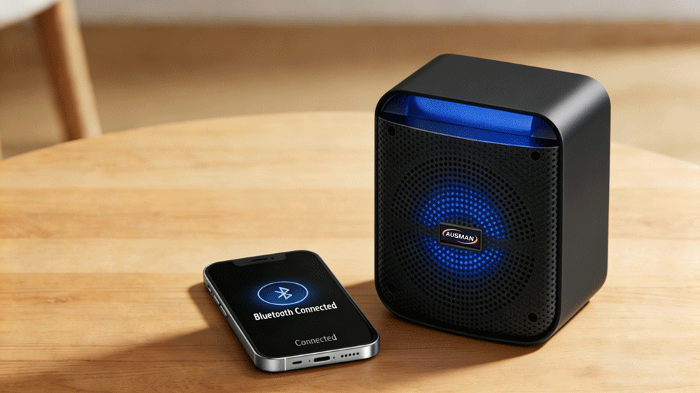 Bluetooth speaker connected to mobile phone