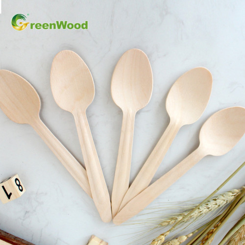 165mm Wooden Disposable Spoon Wholesale | Accept OEM |  Compostable Biodegradable Spoon