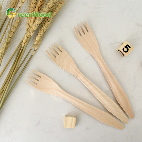 185mm Biodegradable Birch Wood Disposable Forks | Birch Wood | Eco-Friendly and Compostable