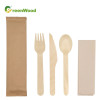 Wooden Disposable Cutlery Set Wholesale | Paper Bag OEM With Packaging Printing | Eco-friendly Biodegradable Cutlery