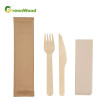 Wooden Disposable Cutlery Set Wholesale | Paper Bag OEM With Packaging Printing | Eco-friendly Biodegradable Cutlery