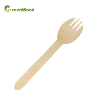 160mm Wooden Disposable Spork Wholesale | Disposable Wooden Spork Bulk | Eco-friendly Biodegradable Wooden Spork Manufacturer