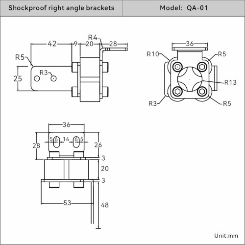 Safety light curtain DK-QT series accessories for QA-01 swivel fastening brackets